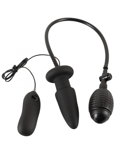 Inflatable vibrating butt plug