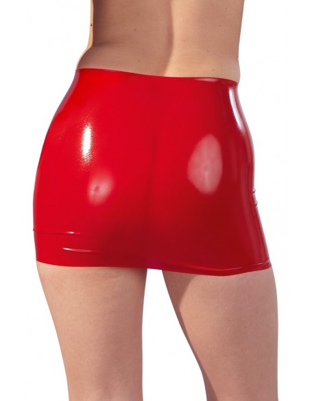 Latex Mini Skirt red XL
