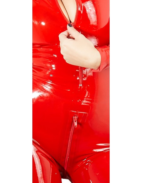 Latex Catsuit red S