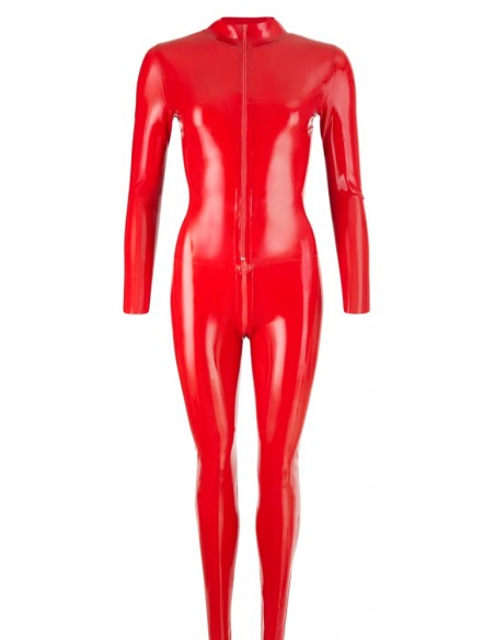 Latex Catsuit red S