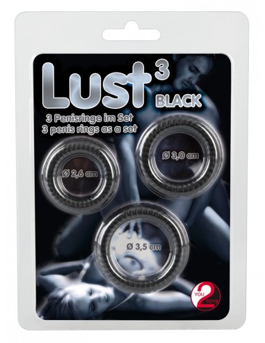 Lust 3 Cock Rings black