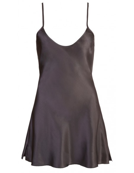 Satin Chemise Black S