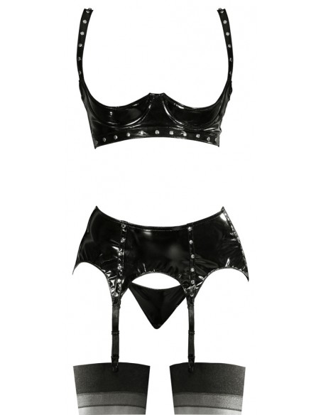 Vinyl Shelf Bra Set L