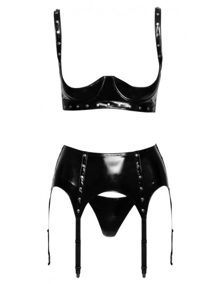 Vinyl Shelf Bra Set L