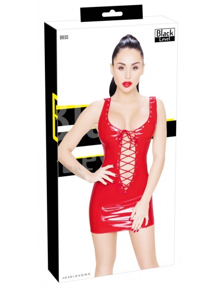 Vinyl Dress red S