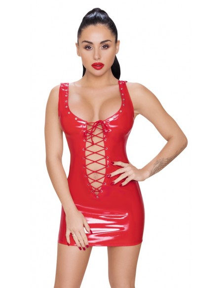 Vinyl Dress red S