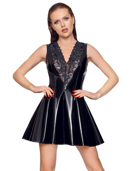 Vinyl Dress with Lace S