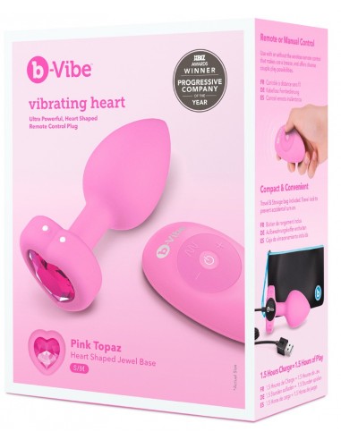Vibrating Heart Plug S/M Pink