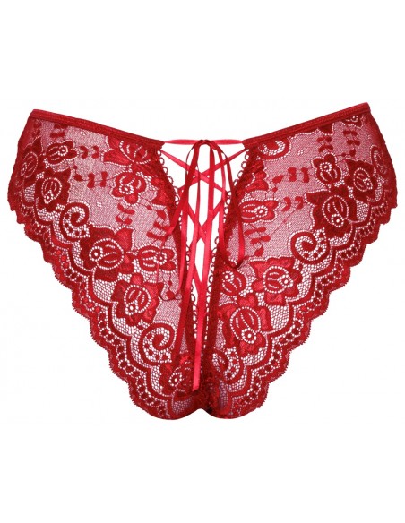 Crotchless panty red M
