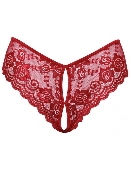 Crotchless panty red L