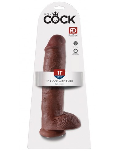 KC 11" Cock with Balls Brown