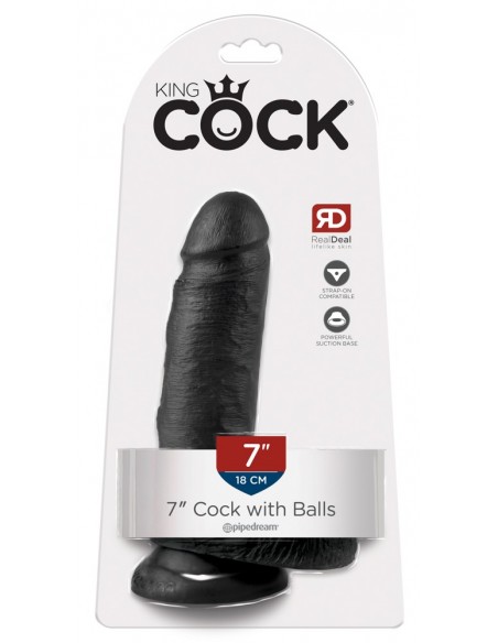 King Cock 7" Cock w Balls Dark