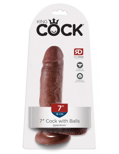 King Cock 7" Cock w Balls Brow