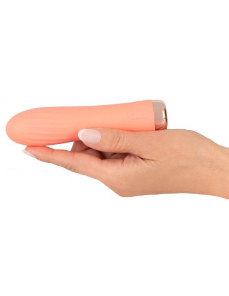 Peachy Mini Ribbed Vibrator